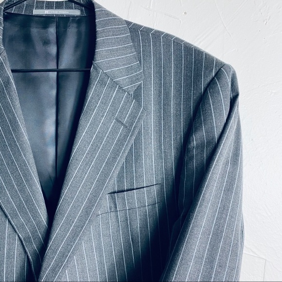 Hickey Freeman Gray Stripe Mens Blazer, 44
